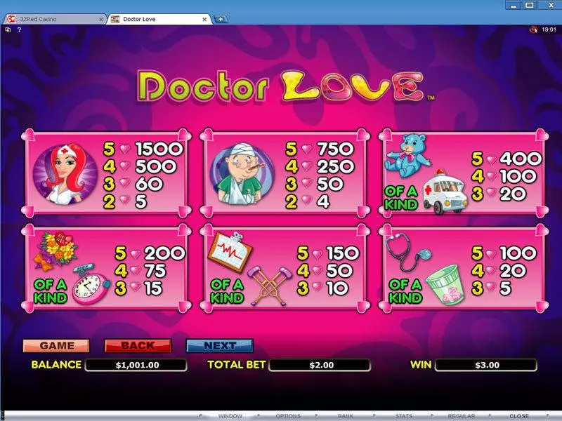 Info and Rules - Microgaming Doctor Love Slot