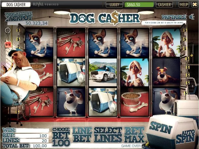 Main Screen Reels - Sheriff Gaming Dog Ca$her Slot