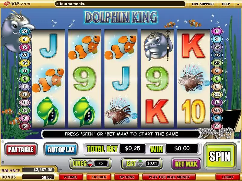 Main Screen Reels - WGS Technology Dolphin King Slot