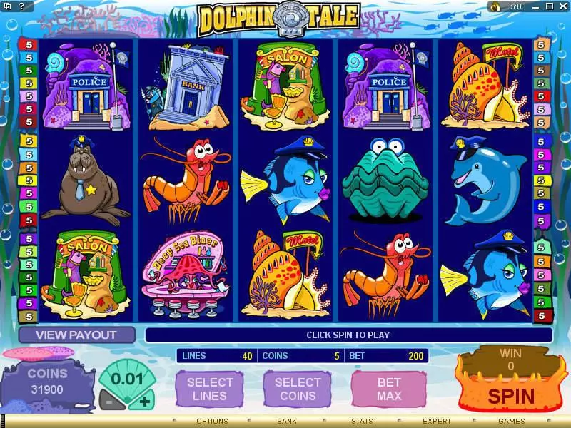Main Screen Reels - Microgaming Dolphin Tale Slot