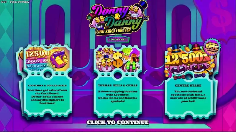 Introduction Screen - Hacksaw Gaming Donny and Danny Slot