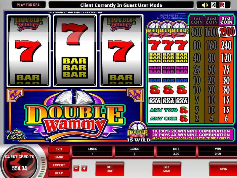 Main Screen Reels - Microgaming Double Wammy Slot