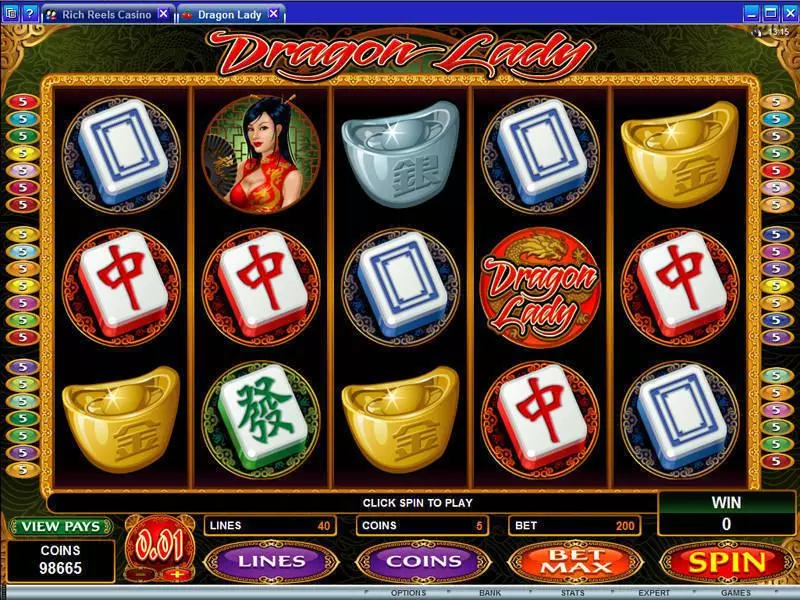 Main Screen Reels - Microgaming Dragon Lady Slot
