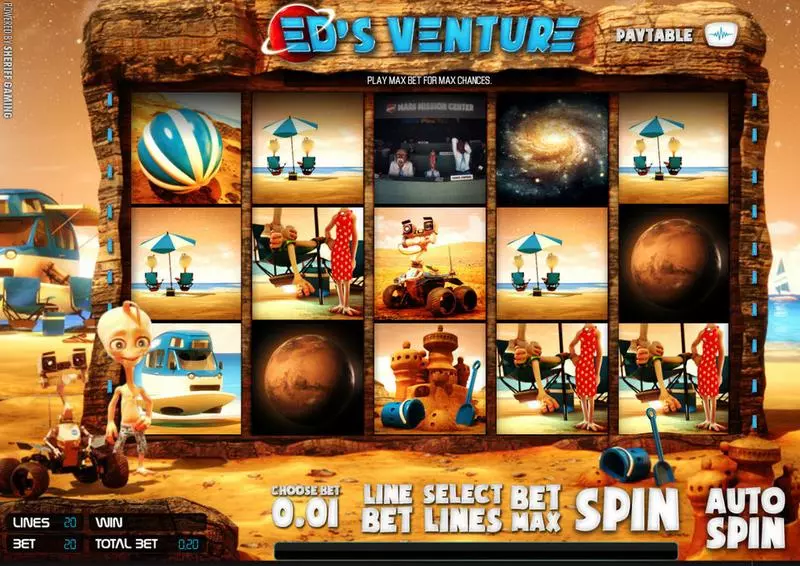 Main Screen Reels - Sheriff Gaming Ed's Venture Slot