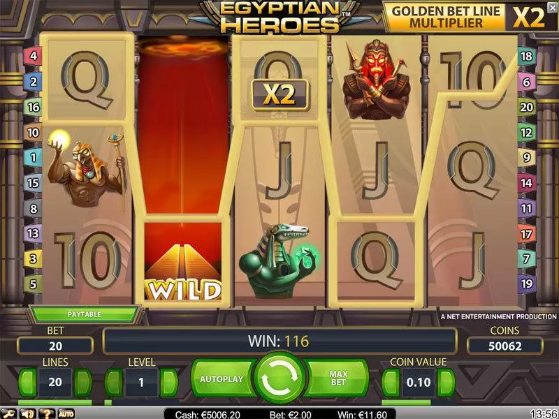 Bonus 1 - NetEnt Egyptian Heroes Slot