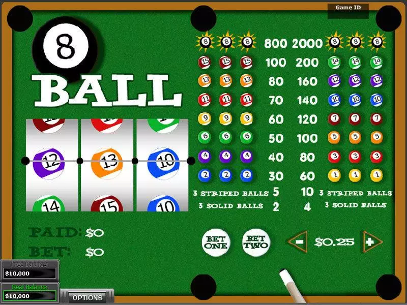 Main Screen Reels - DGS Eight Ball Slot