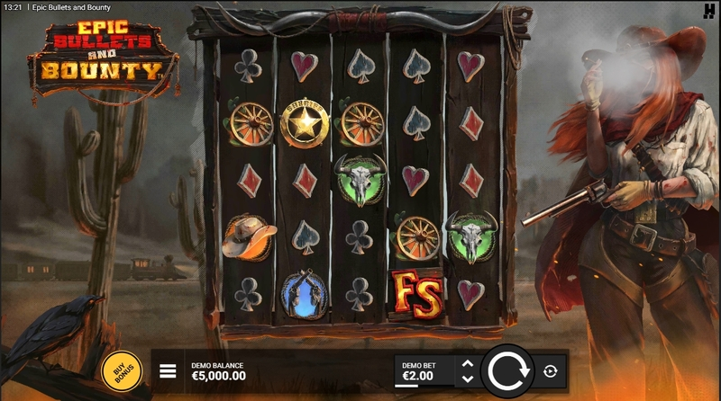 Main Screen Reels - Hacksaw Gaming Epic Bullets and Bounty Slot