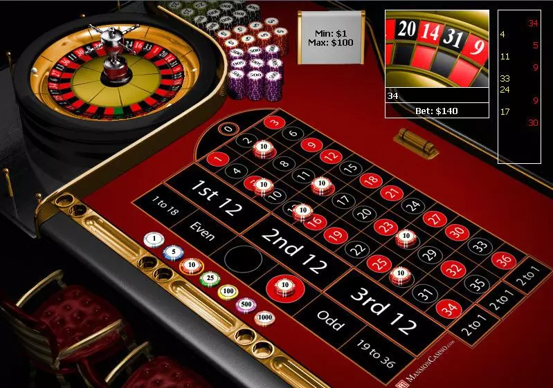 Table ScreenShot - PlayTech European Roulette Table