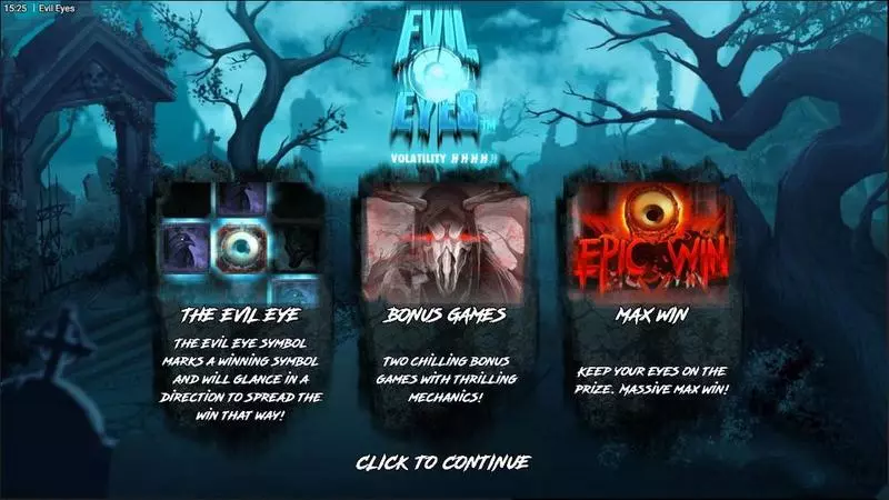 Introduction Screen - Hacksaw Gaming Evil Eyes Slot