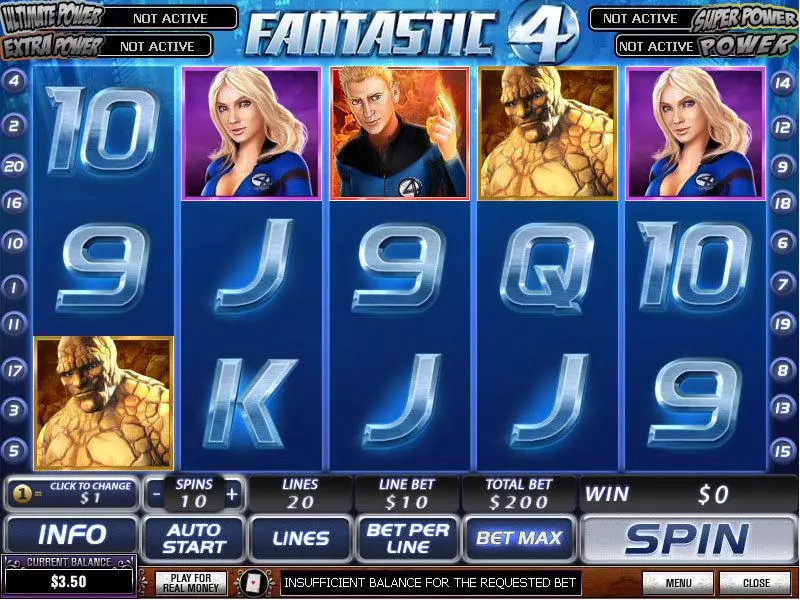 Main Screen Reels - PlayTech Fantastic Four Slot