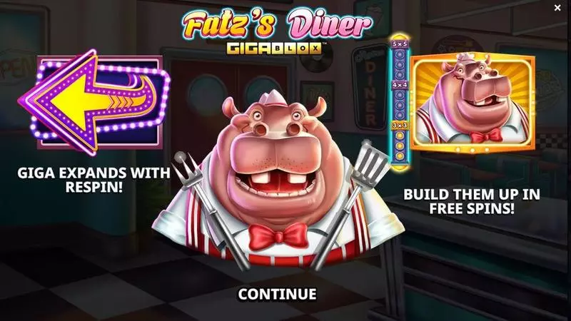 Introduction Screen - Yggdrasil Fatz’s Diner GigaBlox Slot