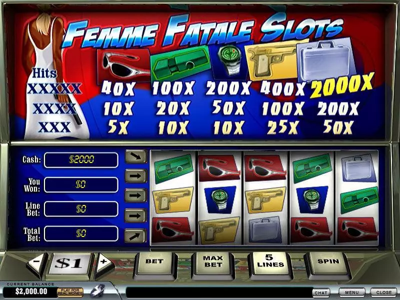 Main Screen Reels - PlayTech Femme Fatale Slot