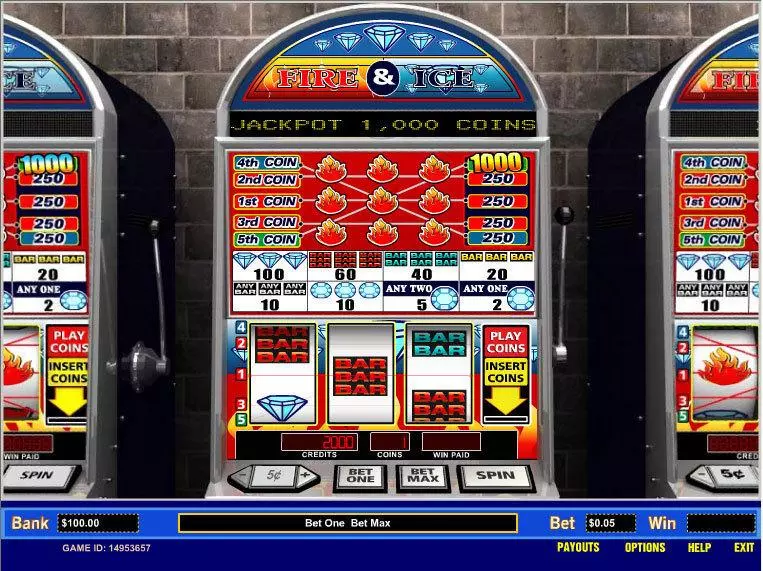 Main Screen Reels - Parlay Fire and Ice 5 Line Slot