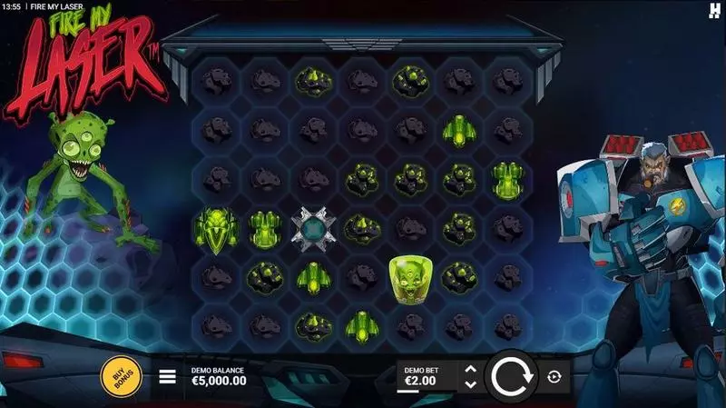 Main Screen Reels - Hacksaw Gaming Fire My Laser Slot