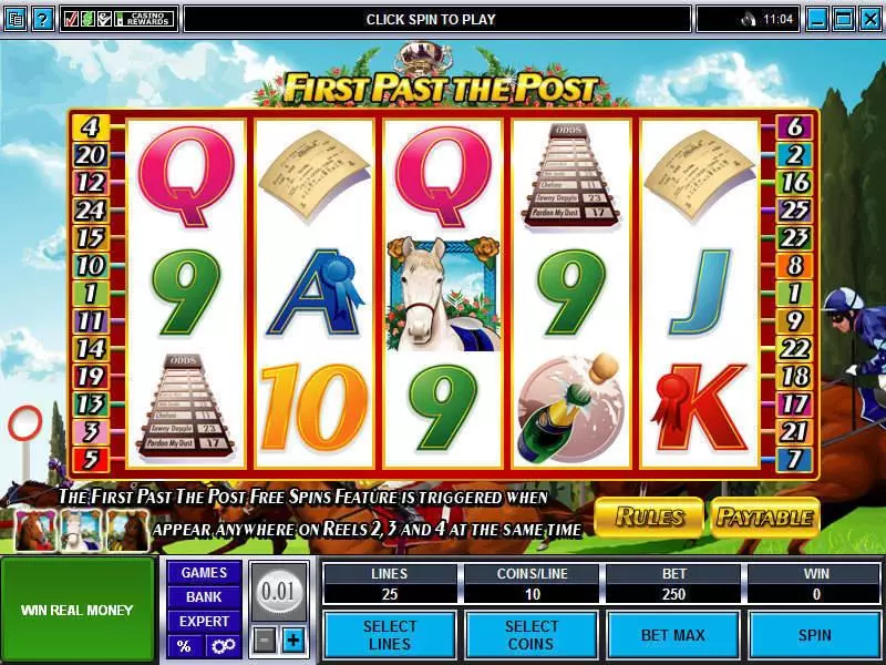 Main Screen Reels - Microgaming First Past The Post Slot