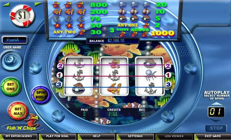 Main Screen Reels - CryptoLogic Fish 'N' Chips Slot