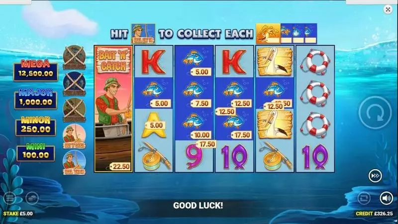 Main Screen Reels - Blueprint Gaming Fishin' Frenzy Even Bigger Fish Slot