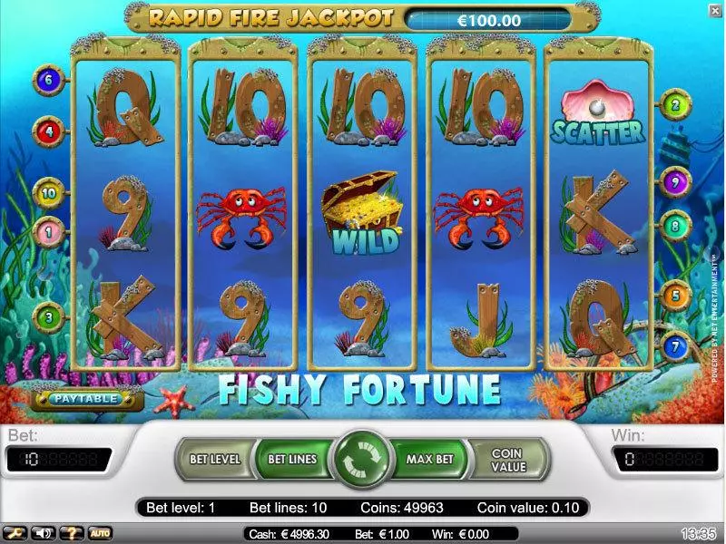 Main Screen Reels - NetEnt Fishy Fortune Slot