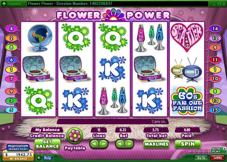 Main Screen Reels - 888 Flower Power Slot
