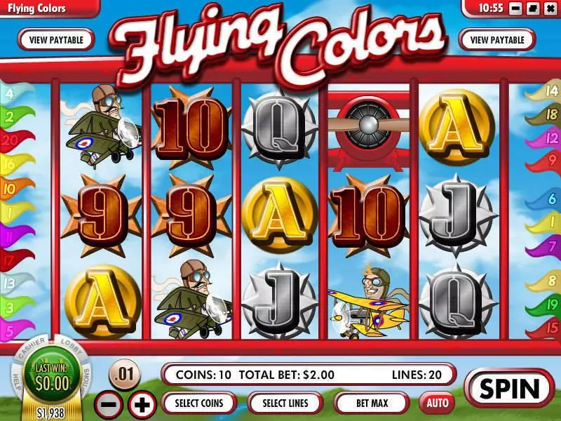 Main Screen Reels - Rival Flying Colors Slot
