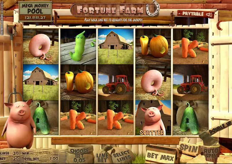 Main Screen Reels - Sheriff Gaming Fortune Farm Slot