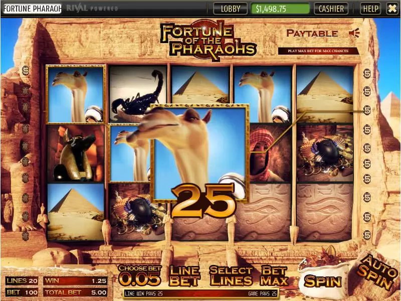 Main Screen Reels - Sheriff Gaming Fortune of the Pharaos Slot