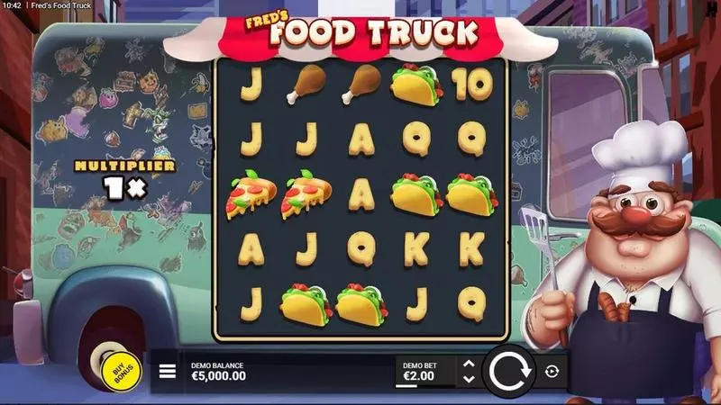 Main Screen Reels - Hacksaw Gaming Fred'  Food Truck Slot