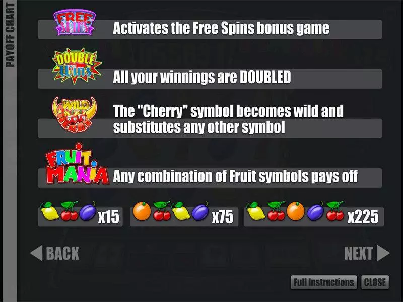 Bonus 2 - Slotland Software Fruit Mania Slot
