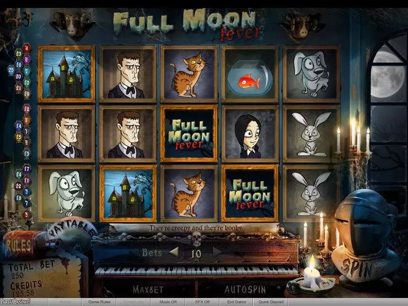 Main Screen Reels - bwin.party Full Moon Fever Slot