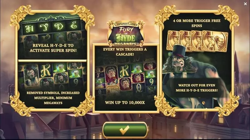Info and Rules - Jelly Entertainment Fury of Hyde Megaways Slot