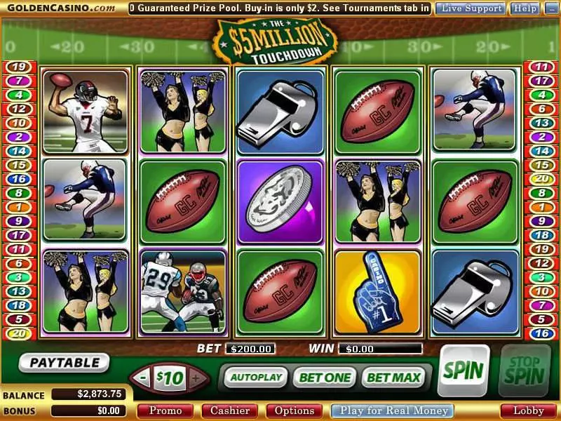 Main Screen Reels - WGS Technology Game Day Slot