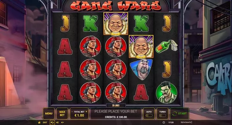 Main Screen Reels - Greentube Gang Wars Slot