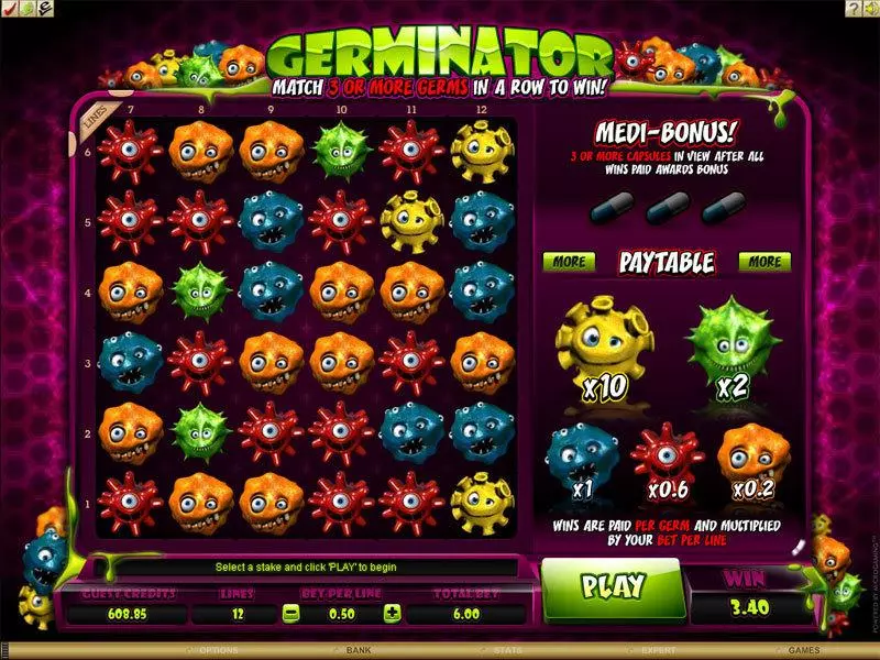 Introduction Screen - Microgaming Germinator Slot