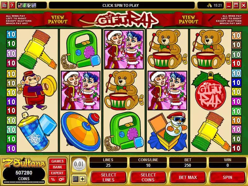 Main Screen Reels - Microgaming Gift Rap Slot