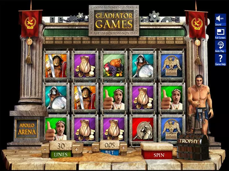 Main Screen Reels - Slotland Software Gladiator Games Slot