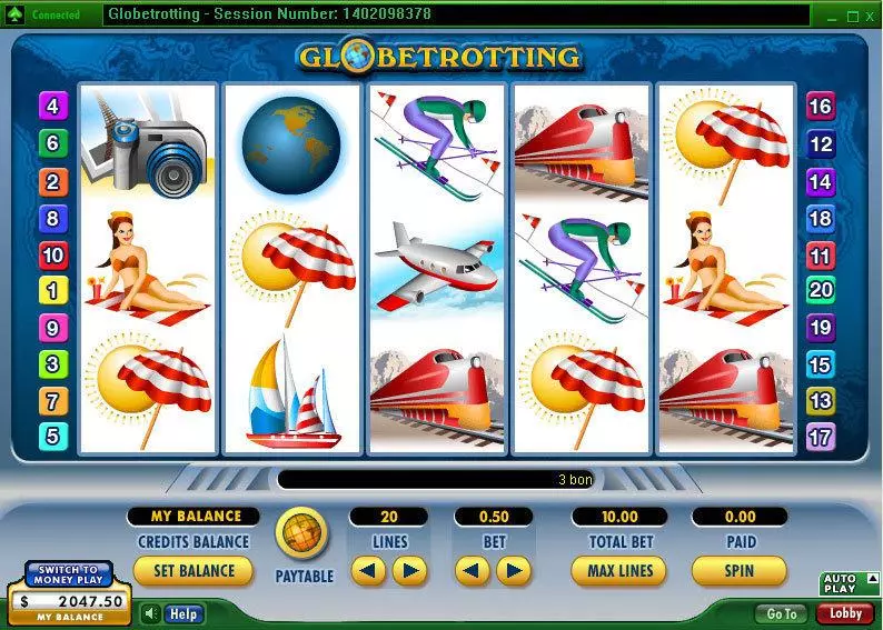 Main Screen Reels - 888 Globetrotting Slot