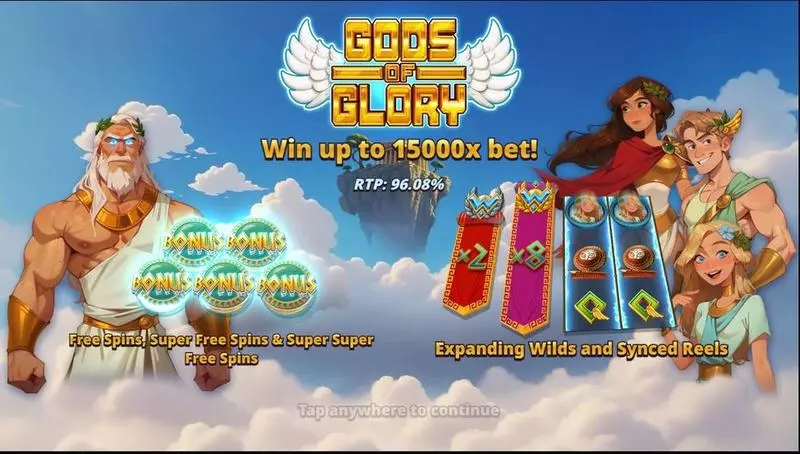 Introduction Screen - Slotmill Gods of Glory Slot