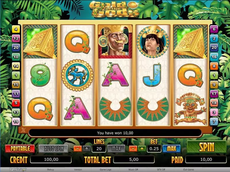 Main Screen Reels - bwin.party Gold of the Gods Slot
