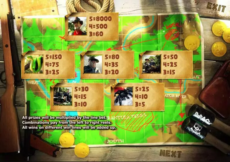 Info and Rules - Sheriff Gaming Gold Raider Slot