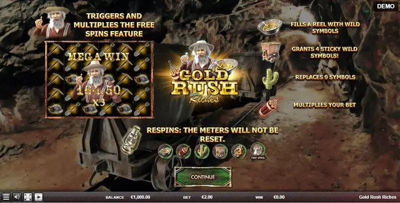 Info and Rules - Red Rake Gaming Gold Rush Riches Slot