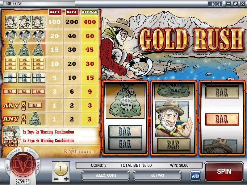 Main Screen Reels - Rival Gold Rush Slot