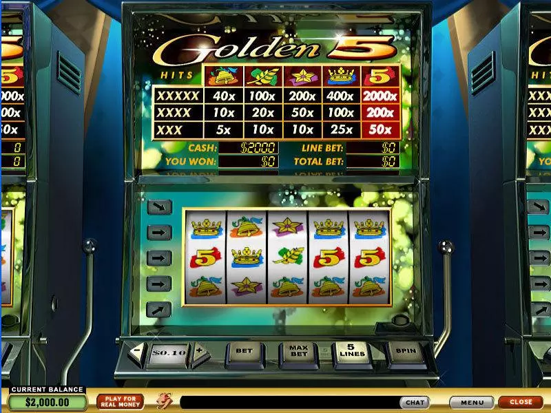 Main Screen Reels - PlayTech Golden 5 Slot