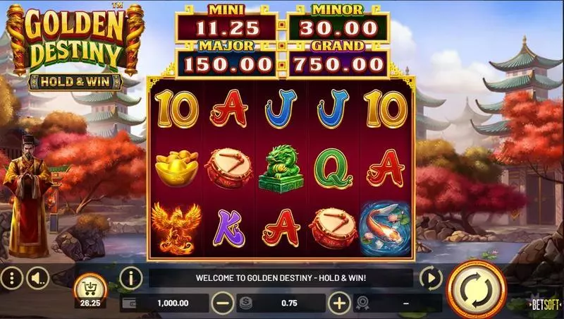 Main Screen Reels - BetSoft Golden Destiny Slot