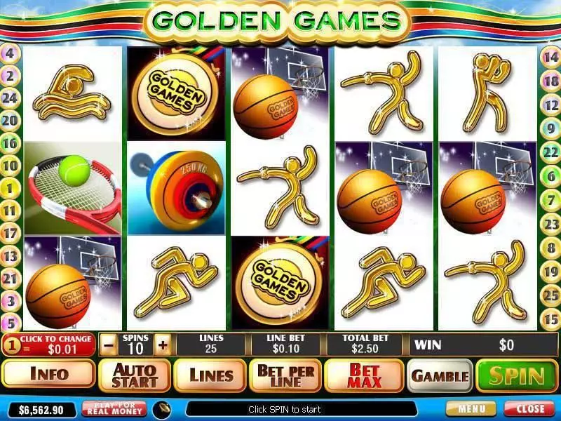 Main Screen Reels - PlayTech Golden Games Slot