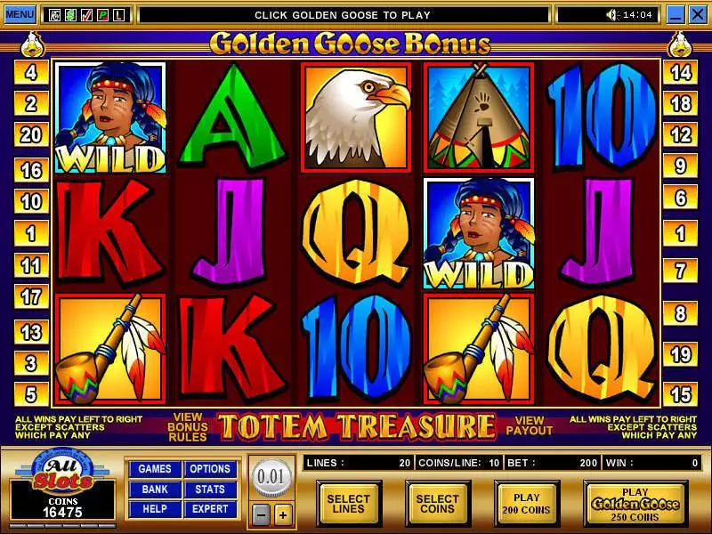 Main Screen Reels - Microgaming Golden Goose - Totem Treasure Slot