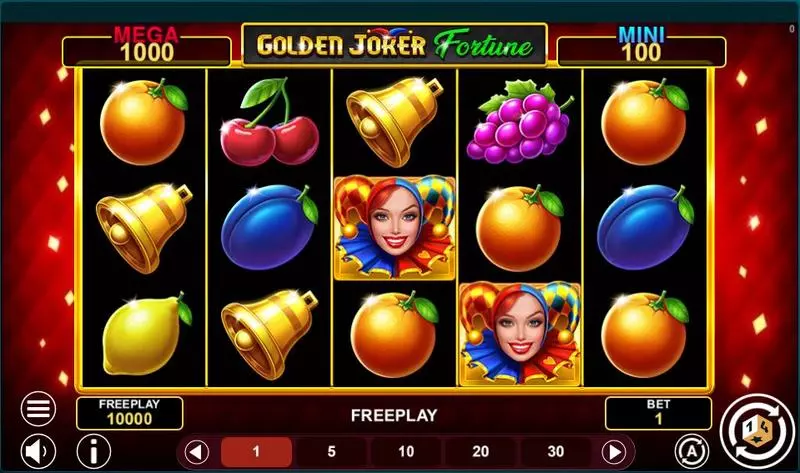 Main Screen Reels - 1Spin4Win Golden Joker Fortune Slot