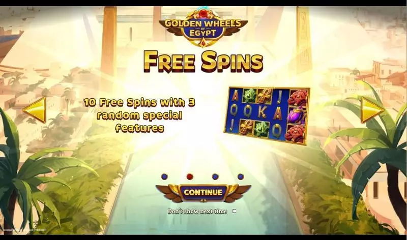Free Spins Feature - NetEnt Golden Wheels of Egypt Slot