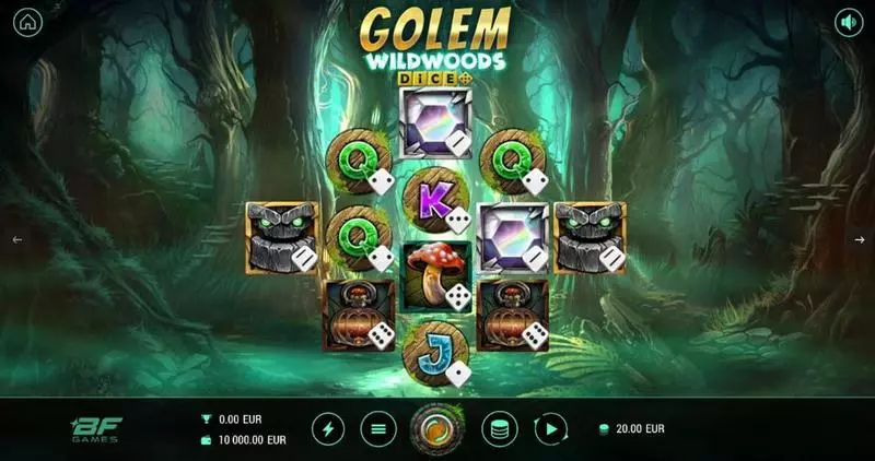 Main Screen Reels - BF Games Golem Wildwoods Dice Slot