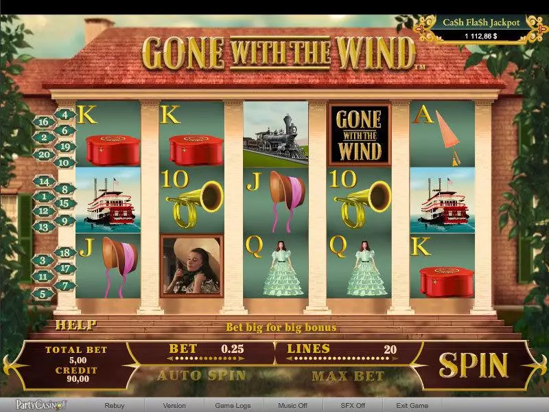 Main Screen Reels - bwin.party Gone With The Wind Slot