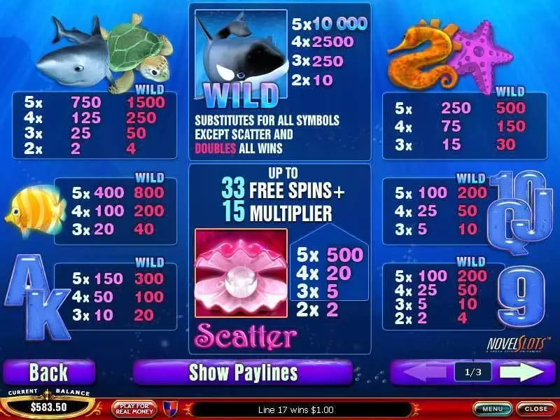 Info and Rules - PlayTech Great Blue Slot